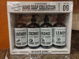 Hudson Home 4 Pack Hand Soap 16 oz Orange, Lemon, Lavender, &amp; Coconut Glass - £42.96 GBP
