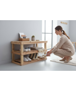 Rustic Wood Entryway Shoe Rack Bench, 2-Tier Storage, 36W... - $200.00+