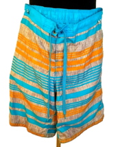 OP Swim Trunks Men&#39;s Size Medium Polyester Orange Blue Stripes 32/34&quot; Me... - £12.56 GBP