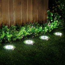 12 Pack Solar Ground Lights Outdoor Waterproof 8 LED Solar Powered Disk Lights O - £61.31 GBP