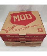 Set Of (4) Unused Mod Pizza Self Size Boxes 8.5&quot; X 8.5&quot; With Napkins - $33.93 CAD