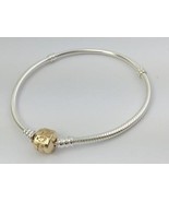 PANDORA Sterling Silver &amp; 14K Gold Snap Clasp Bracelet 7.1&quot; 590702HG-18 NEW - $266.94
