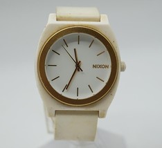 Nixon Minimal Temps Diseur Montre Blanc Étui Caoutchouc Bande - $48.50