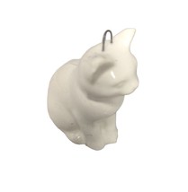 VTG Cat Christmas Ornament Midwest Ceramics White Bone China Holiday Kit... - £11.87 GBP