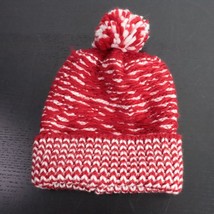 Target Red/White Acrylic Unisex Knit Pom Pom Bobble Winter Beanie Hat - £3.14 GBP