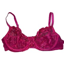 Victoria&#39;s Secret Red Satin Vintage Single Hook Underwire Bra 38B - £33.98 GBP