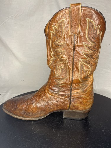 Dan Post Ostrich Leather Boots Cowboy Western Men’s 10.5 D Brown DP 5162 Item image 11