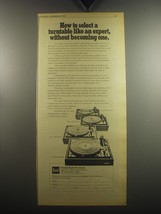 1974 Dual Turntables Ad - How to select a turntable like an expert - $18.49