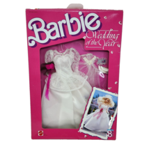 VINTAGE 1991 WEDDING OF THE YEAR BARBIE BRIDE DRESS GOWN MATTEL NEW IN B... - $37.05