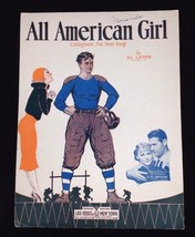 Vintage 1932 &quot;All American Girl Collegiate Fox Trot Song&quot; Football Sheet Music - £9.72 GBP