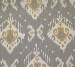 Magnolia Home Dakota Gray Gold Ikat Multipurpose Cotton Fabric By Yard 54&quot;W - £7.16 GBP