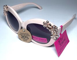 NEW BETSEY JOHNSON Beige Rose Gold Flower Sunglasses + Case - $39.99