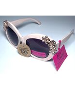 NEW BETSEY JOHNSON Beige Rose Gold Flower Sunglasses + Case - $39.99