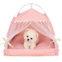ZK20 Pet Dog Tent House Floral Print Enclosed Cat Tent Bed Indoor Foldin... - £31.50 GBP+