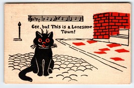 Black Cats Kittens Postcard Gee But This Is A Lonesome Town Music Notes 1907 - £17.84 GBP