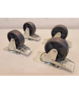 4 Quantity of Heavy Duty Plastic Casters with Brake 3&quot; Diameter (4 Qty) - $855.11 MXN