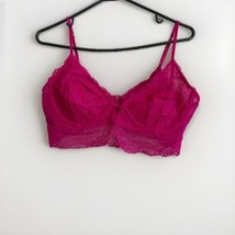 Free People Alyssa Sheer Underwire Lace Fuschia Hot Pink Bra NWT Size Large - $24.58