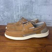 Mens Dockers Boat Shoes 10.5W Genuine Leather Beacon Casual Classic Lace-up Tan - $22.20