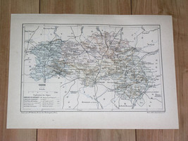 1887 Original Antique Map Of Department Of Orne Alencon France - £17.11 GBP
