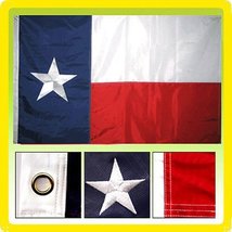 AES 6x10 ft Embroidered Sewn Texas Solarmax Nylon Flag 6&#39;x10&#39; Grommets C... - $59.88