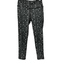 Athletica leggings S women&#39;s metallic stars black silver pants VOGO athleisure - £19.46 GBP