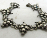 Vintage Grape Bunch Chain Bracelet and Earrings MEXICO 925 Sterling Silver - $177.21