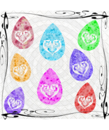 Teardrop Heart 2H-Digital Clipart-Art Clip-Gift Cards-Flowers-Banner-Gif... - $37.30 MXN