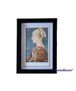 Small Art Head of a Young Woman Vintage Post Card Framed &amp; Matted Dress ... - $540.11 MXN