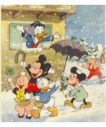 RARE Vintage Disney New Year Postcard, Mickey, Minnie Donald Duck, Pigs - $25.00