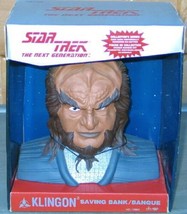 Star Trek: The Next Generation Klingon Bust Coin Bank 1993 MIB NEW UNUSED - $19.30