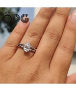 2 Carat Pear Cut Lab Grown Diamond Engagement Ring With Hidden Halo, Sol... - $1,279.00