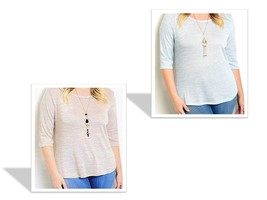 Sweater Top Plus Size 1X-3X + Pendant by Zenobia USA Lightweight Elbow S... - $9.99