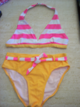 Girls bikini 14-16 nwot pink orange white - £15.72 GBP