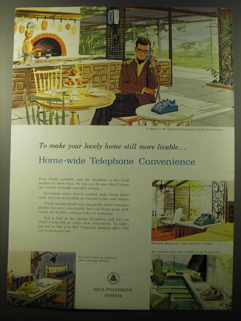 1960 Bell Telephone System Ad - To make your lovely home still more livable - £11.19 GBP