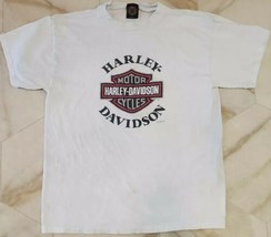 Vintage Harley Davidson 1996 White With Logo Size Men&#39;s Large - £19.31 GBP