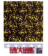 Hav-A-Hank Hot FLAMES FIRE Biker BANDANA Head Wrap Skull Cap SCARF Hanky... - £7.85 GBP
