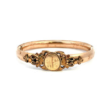 Antique Gold Filled Sign Patd. Dec 26 05 Edwardian Etruscan Monogram Bracelet 7 - $173.25