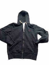 Polo Ralph Lauren Hoodie Mens Medium Black Heather Full Zip Pocket Drawstring - £24.13 GBP