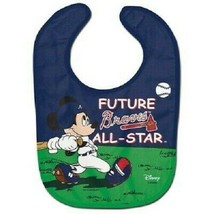 Mlb Atlanta Braves Disney Mickey Mouse All Pro Baby Bib Future Braves All-Star - £12.60 GBP