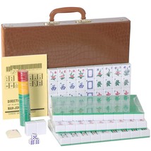 Chinese Mahjong Game Set, With Large (1.5&quot;) 144 Numbered Melamine Green Tiles, 2 - £87.91 GBP