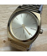 Nixon The Time Teller Quartz Watch Men 100m Gold Tone Steel Analog New B... - $45.59