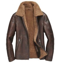 Men&#39;s Real Leather Genuine Sheepskin Shearling Luxury Jacket - £307.03 GBP