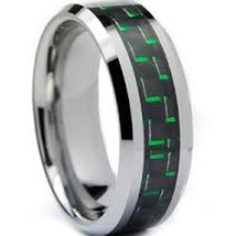 COI Tungsten Carbide Wedding Ring With Carbon Fiber-TG4318  - £95.69 GBP