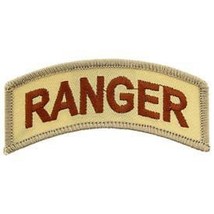 ARMY RANGER DESERT SHOULDER ROCKER TAB EMBROIDERED MILITARY PATCH - £23.63 GBP