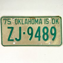 1975 United States Oklahoma Tulsa County Passenger License Plate ZJ-9489 - £14.70 GBP