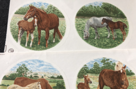 M88 - Ceramic Waterslide Vintage Decal - 4 Horses and Foals - 2.25&quot; - £1.39 GBP