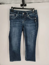 Silver Crop Jeans Suki Flap Capri Juniors Size 26 - $13.48