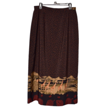 Rebecca Thomas Woman&#39;s Maxie Rayon Skirt Giraffe Print Safari Size 14 - £18.73 GBP