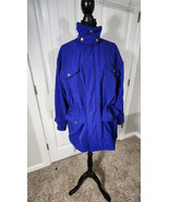 Ralph Lauren Women S Windbreaker Anorak Jacket Cobalt Blue Vtg Missing B... - $75.46 CAD