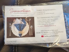Shabby Chic Summertime Vintage Cloth Napkin Kit 4 Napkins 17.5 x 17.5 - £14.94 GBP